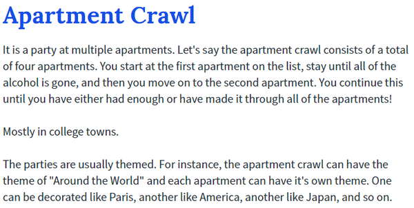 Hosting an Apartment Crawl Stop