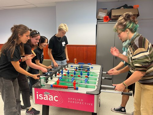 Playing foosball at an event [2025]
